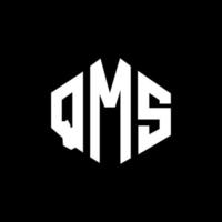 QMS letter logo design with polygon shape. QMS polygon and cube shape logo design. QMS hexagon vector logo template white and black colors. QMS monogram, business and real estate logo.