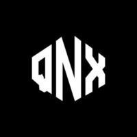 QNX letter logo design with polygon shape. QNX polygon and cube shape logo design. QNX hexagon vector logo template white and black colors. QNX monogram, business and real estate logo.