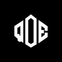 QOE letter logo design with polygon shape. QOE polygon and cube shape logo design. QOE hexagon vector logo template white and black colors. QOE monogram, business and real estate logo.