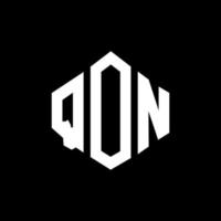 QON letter logo design with polygon shape. QON polygon and cube shape logo design. QON hexagon vector logo template white and black colors. QON monogram, business and real estate logo.