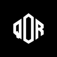 QOR letter logo design with polygon shape. QOR polygon and cube shape logo design. QOR hexagon vector logo template white and black colors. QOR monogram, business and real estate logo.