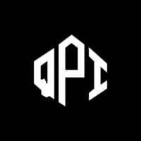QPI letter logo design with polygon shape. QPI polygon and cube shape logo design. QPI hexagon vector logo template white and black colors. QPI monogram, business and real estate logo.