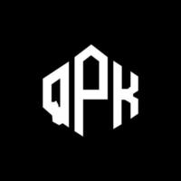 QPK letter logo design with polygon shape. QPK polygon and cube shape logo design. QPK hexagon vector logo template white and black colors. QPK monogram, business and real estate logo.