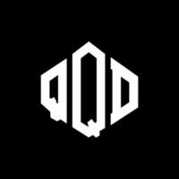 QQD letter logo design with polygon shape. QQD polygon and cube shape logo design. QQD hexagon vector logo template white and black colors. QQD monogram, business and real estate logo.