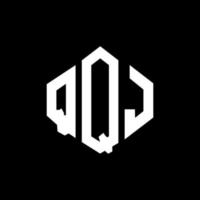 QQJ letter logo design with polygon shape. QQJ polygon and cube shape logo design. QQJ hexagon vector logo template white and black colors. QQJ monogram, business and real estate logo.