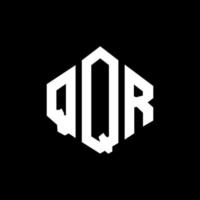 QQR letter logo design with polygon shape. QQR polygon and cube shape logo design. QQR hexagon vector logo template white and black colors. QQR monogram, business and real estate logo.