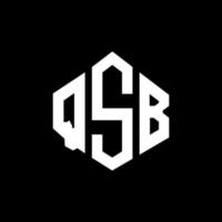 QSB letter logo design with polygon shape. QSB polygon and cube shape logo design. QSB hexagon vector logo template white and black colors. QSB monogram, business and real estate logo.