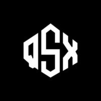 QSX letter logo design with polygon shape. QSX polygon and cube shape logo design. QSX hexagon vector logo template white and black colors. QSX monogram, business and real estate logo.