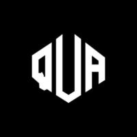 QUA letter logo design with polygon shape. QUA polygon and cube shape logo design. QUA hexagon vector logo template white and black colors. QUA monogram, business and real estate logo.