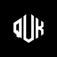 diseño de logotipo de letra quk con forma de polígono. diseño de logotipo en forma de cubo y polígono quk. quk hexágono vector logo plantilla colores blanco y negro. monograma quk, logotipo empresarial y inmobiliario.