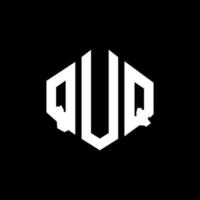 QUQ letter logo design with polygon shape. QUQ polygon and cube shape logo design. QUQ hexagon vector logo template white and black colors. QUQ monogram, business and real estate logo.