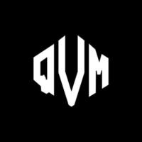 diseño de logotipo de letra qvm con forma de polígono. diseño de logotipo en forma de cubo y polígono qvm. qvm hexágono vector logo plantilla colores blanco y negro. Monograma qvm, logotipo empresarial y inmobiliario.