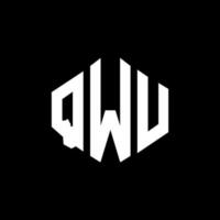 QWU letter logo design with polygon shape. QWU polygon and cube shape logo design. QWU hexagon vector logo template white and black colors. QWU monogram, business and real estate logo.