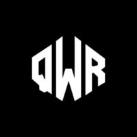 diseño de logotipo de letra qwr con forma de polígono. qwr polígono y diseño de logotipo en forma de cubo. qwr hexágono vector logo plantilla colores blanco y negro. monograma qwr, logotipo empresarial y inmobiliario.