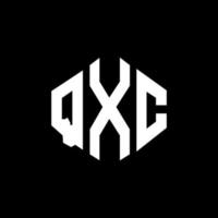 QXC letter logo design with polygon shape. QXC polygon and cube shape logo design. QXC hexagon vector logo template white and black colors. QXC monogram, business and real estate logo.