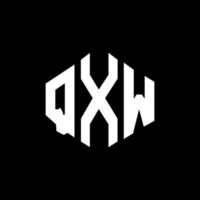 QXW letter logo design with polygon shape. QXW polygon and cube shape logo design. QXW hexagon vector logo template white and black colors. QXW monogram, business and real estate logo.