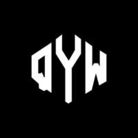 QYW letter logo design with polygon shape. QYW polygon and cube shape logo design. QYW hexagon vector logo template white and black colors. QYW monogram, business and real estate logo.