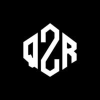 diseño de logotipo de letra qzr con forma de polígono. qzr polígono y diseño de logotipo en forma de cubo. qzr hexágono vector logo plantilla colores blanco y negro. monograma qzr, logotipo comercial y inmobiliario.