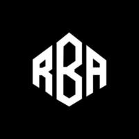 diseño de logotipo de letra rba con forma de polígono. diseño de logotipo de forma de cubo y polígono rba. rba hexágono vector logo plantilla colores blanco y negro. monograma rba, logotipo empresarial y inmobiliario.
