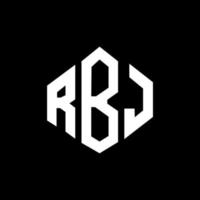 diseño de logotipo de letra rbj con forma de polígono. diseño de logotipo de forma de cubo y polígono rbj. rbj hexágono vector logo plantilla colores blanco y negro. monograma rbj, logotipo comercial e inmobiliario.