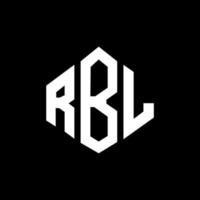 RBL letter logo design with polygon shape. RBL polygon and cube shape logo design. RBL hexagon vector logo template white and black colors. RBL monogram, business and real estate logo.