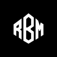 diseño de logotipo de letra rbm con forma de polígono. diseño de logotipo de forma de cubo y polígono rbm. rbm hexágono vector logo plantilla colores blanco y negro. monograma rbm, logotipo comercial e inmobiliario.