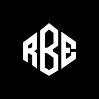 diseño de logotipo de letra rbe con forma de polígono. diseño de logotipo en forma de cubo y polígono rbe. rbe hexágono vector logo plantilla colores blanco y negro. monograma rbe, logotipo comercial e inmobiliario.