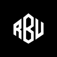 RBU letter logo design with polygon shape. RBU polygon and cube shape logo design. RBU hexagon vector logo template white and black colors. RBU monogram, business and real estate logo.