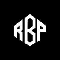 diseño de logotipo de letra rbp con forma de polígono. diseño de logotipo de forma de cubo y polígono rbp. rbp hexágono vector logo plantilla colores blanco y negro. monograma rbp, logotipo comercial y inmobiliario.