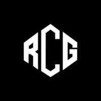 RCG letter logo design with polygon shape. RCG polygon and cube shape logo design. RCG hexagon vector logo template white and black colors. RCG monogram, business and real estate logo.