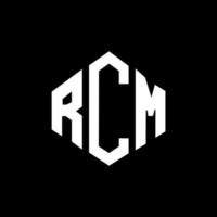 RCM letter logo design with polygon shape. RCM polygon and cube shape logo design. RCM hexagon vector logo template white and black colors. RCM monogram, business and real estate logo.