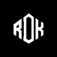 diseño de logotipo de letra rdk con forma de polígono. Diseño de logotipo en forma de cubo y polígono rdk. rdk hexágono vector logo plantilla colores blanco y negro. monograma rdk, logotipo comercial e inmobiliario.