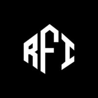 diseño de logotipo de letra rfi con forma de polígono. diseño de logotipo de forma de cubo y polígono rfi. rfi hexágono vector logo plantilla colores blanco y negro. monograma rfi, logotipo empresarial y inmobiliario.