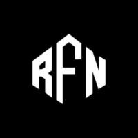 RFN letter logo design with polygon shape. RFN polygon and cube shape logo design. RFN hexagon vector logo template white and black colors. RFN monogram, business and real estate logo.