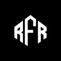 RFR letter logo design with polygon shape. RFR polygon and cube shape logo design. RFR hexagon vector logo template white and black colors. RFR monogram, business and real estate logo.