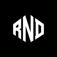 RND letter logo design with polygon shape. RND polygon and cube shape logo design. RND hexagon vector logo template white and black colors. RND monogram, business and real estate logo.