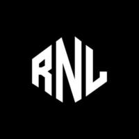 diseño de logotipo de letra rnl con forma de polígono. diseño de logotipo en forma de cubo y polígono rnl. rnl hexágono vector logo plantilla colores blanco y negro. monograma rnl, logotipo comercial e inmobiliario.