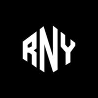 diseño de logotipo de letra rny con forma de polígono. diseño de logotipo en forma de cubo y polígono rny. rny hexágono vector logo plantilla colores blanco y negro. rny monograma, logotipo comercial e inmobiliario.