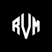 RVM letter logo design with polygon shape. RVM polygon and cube shape logo design. RVM hexagon vector logo template white and black colors. RVM monogram, business and real estate logo.