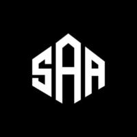 SAA letter logo design with polygon shape. SAA polygon and cube shape logo design. SAA hexagon vector logo template white and black colors. SAA monogram, business and real estate logo.