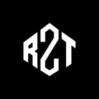RZT letter logo design with polygon shape. RZT polygon and cube shape logo design. RZT hexagon vector logo template white and black colors. RZT monogram, business and real estate logo.