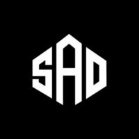 SAO letter logo design with polygon shape. SAO polygon and cube shape logo design. SAO hexagon vector logo template white and black colors. SAO monogram, business and real estate logo.