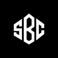 SBC letter logo design with polygon shape. SBC polygon and cube shape logo design. SBC hexagon vector logo template white and black colors. SBC monogram, business and real estate logo.