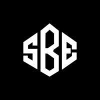 SBE letter logo design with polygon shape. SBE polygon and cube shape logo design. SBE hexagon vector logo template white and black colors. SBE monogram, business and real estate logo.