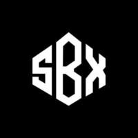 SBX letter logo design with polygon shape. SBX polygon and cube shape logo design. SBX hexagon vector logo template white and black colors. SBX monogram, business and real estate logo.