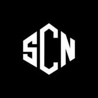 SCN letter logo design with polygon shape. SCN polygon and cube shape logo design. SCN hexagon vector logo template white and black colors. SCN monogram, business and real estate logo.