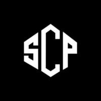 SCP letter logo design with polygon shape. SCP polygon and cube shape logo design. SCP hexagon vector logo template white and black colors. SCP monogram, business and real estate logo.
