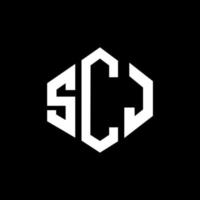 SCJ letter logo design with polygon shape. SCJ polygon and cube shape logo design. SCJ hexagon vector logo template white and black colors. SCJ monogram, business and real estate logo.