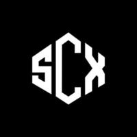 SCX letter logo design with polygon shape. SCX polygon and cube shape logo design. SCX hexagon vector logo template white and black colors. SCX monogram, business and real estate logo.