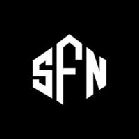 SFN letter logo design with polygon shape. SFN polygon and cube shape logo design. SFN hexagon vector logo template white and black colors. SFN monogram, business and real estate logo.